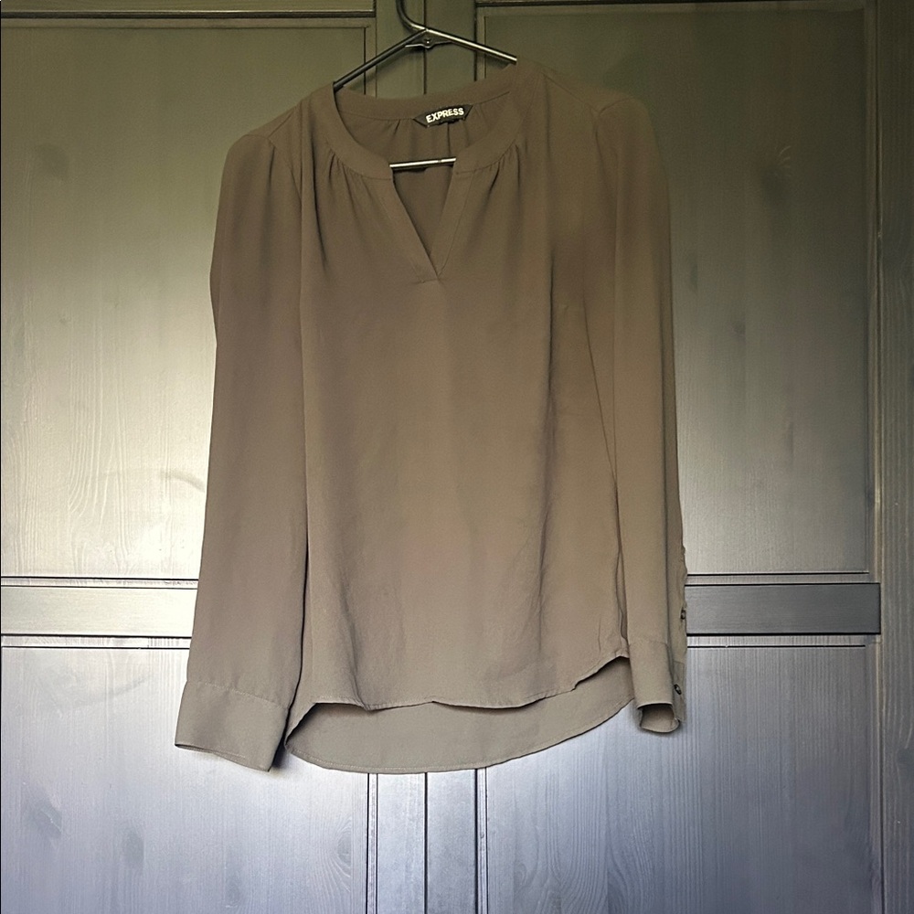 Express Women's Dark Olive Green Blouse